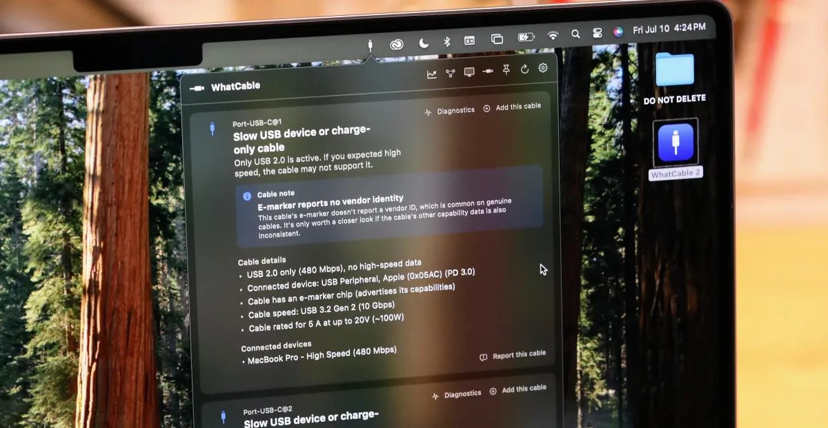 Бесплатное приложение для Mac раскрывает возможности USB-C кабелей